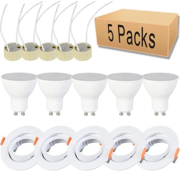 5 Pack  MR16 Housing GU10/GU5.3 6W 120/38 Degree Led  Bulb 2700-6500k Gu10 Spot Led with Lampholder - Image 2