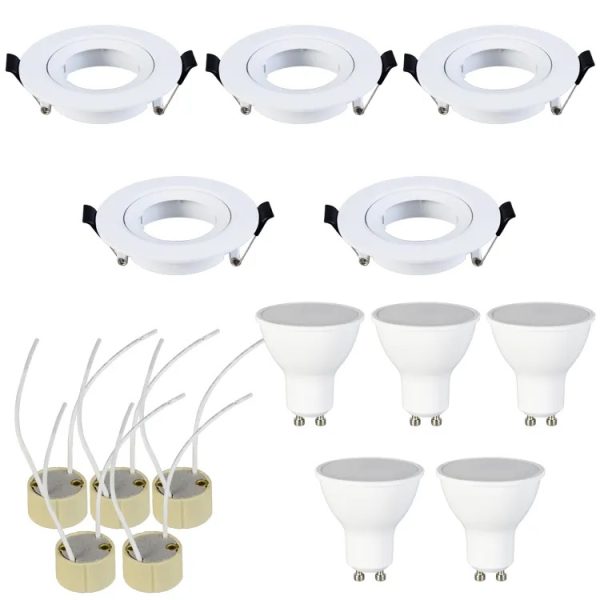 5 Pack  MR16 Housing GU10/GU5.3 6W 120/38 Degree Led  Bulb 2700-6500k Gu10 Spot Led with Lampholder - Image 3