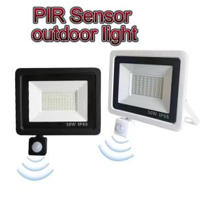 PIR Motion Sensor Reflector Led Floodlight Lamp 30W 50W 100W IP65 Garden Lighting Spotlight Stadium Lighting Corridor