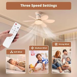 Home Appliance E27 E26 Bulb Air Ventilation Socket Fan Lamp Dimmable Light 6 Blades Ceiling for home light 2pcs/lot
