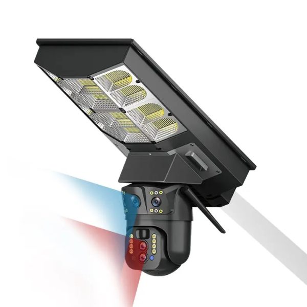 V380 Factory Direct 10x Zoom Solar Street Light With Camera 4G Wifi 4MP Outdoor Solar Monintoring Lamp