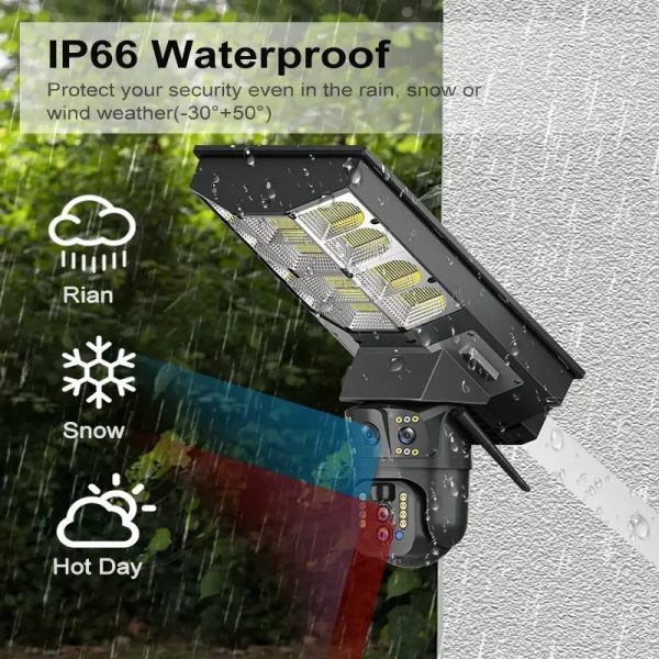 V380 Factory Direct 10x Zoom Solar Street Light With Camera 4G Wifi 4MP Outdoor Solar Monintoring Lamp - Image 4