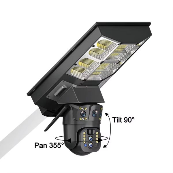 V380 Factory Direct 10x Zoom Solar Street Light With Camera 4G Wifi 4MP Outdoor Solar Monintoring Lamp - Image 2
