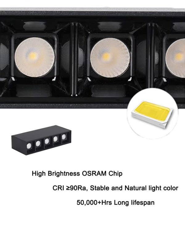High Quality 6/10/20W /30WAnti-glare Lens Style Slim Ceiling LED Line Light Surface Mounted  Linear Light for Home Office Mall - Image 4