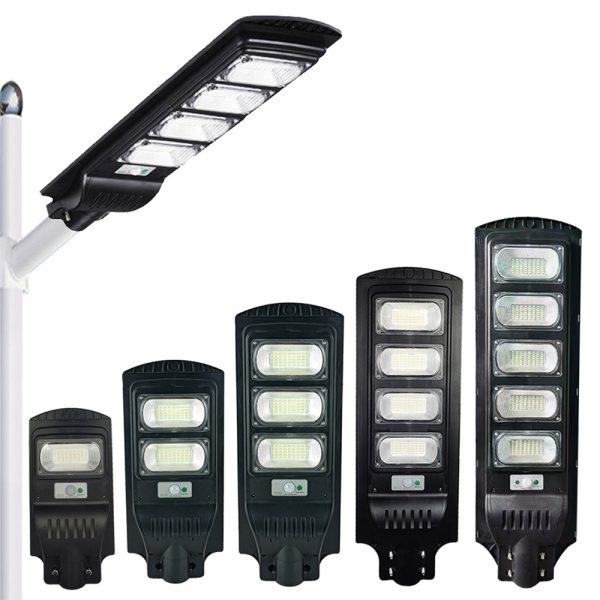 Outdoor Waterproof IP65 100w 200w 300w 400w 500w ABS Plastic Integrated All in One LED Solar Street Lights With Pole