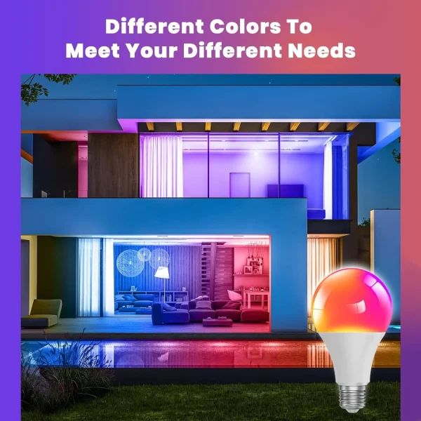 RGBW Remote Control A19 E27 B22  Led Smart Spotlight 24 Key Dimming Colorful Lights Party Bars Office Atmosphere AC100-240V 10W - Image 4
