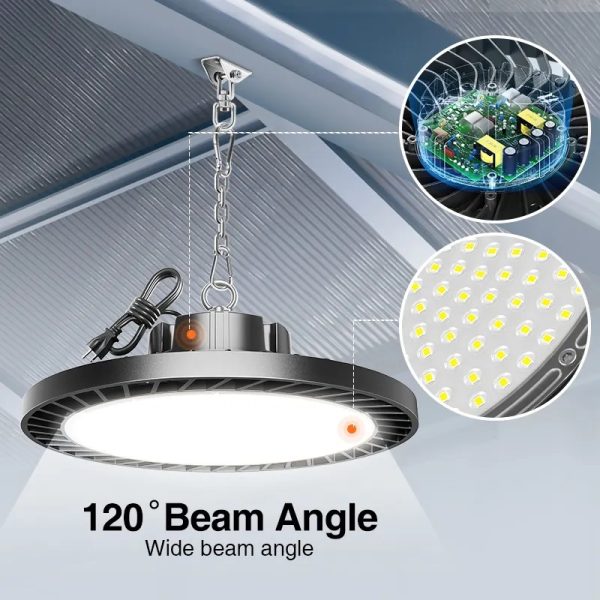 Commercial Industrial Lighting 100W 150W 200W IP65 Round UFO Led High Bay Light Warehouse Workshop Highbay Lamp - Image 4