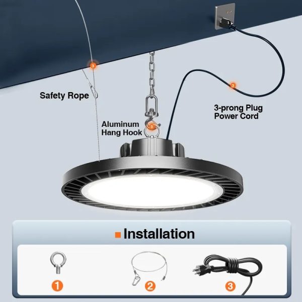 Commercial Industrial Lighting 100W 150W 200W IP65 Round UFO Led High Bay Light Warehouse Workshop Highbay Lamp - Image 3