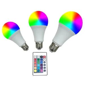 RGBW Remote Control A19 E27 B22  Led Smart Spotlight 24 Key Dimming Colorful Lights Party Bars Office Atmosphere AC100-240V 10W