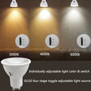 Wholesale Dimmable 3CCT 3000K -4000K-6000K RA90 5W Gu10 MR16 Led Lamp Bulbs Spotlight 100PCS/Lot