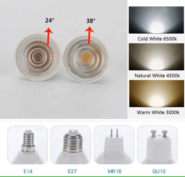 LED Downlights 12V 220V 120V GU10 MR16 GU5.3 Lamp High Lumen 5W 38degree Spotlights - Image 4