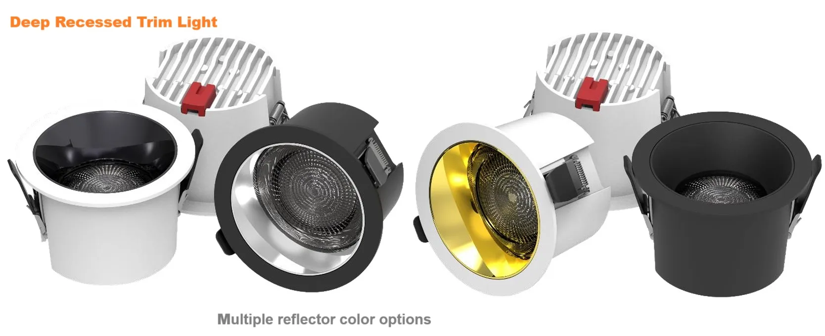 Dimmable anti glare recessed lights 2700K-5000K