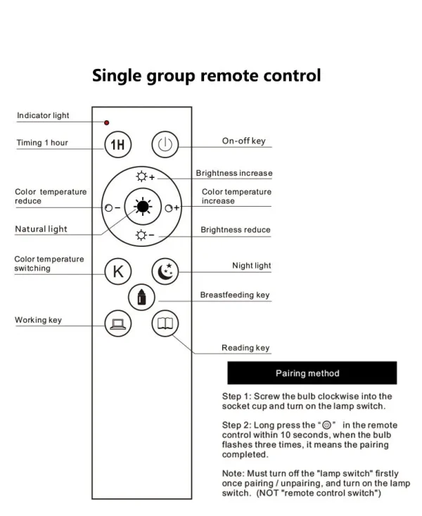 Smart 2.4G RF LED Bulb: Stepless Dimming & Remote Control