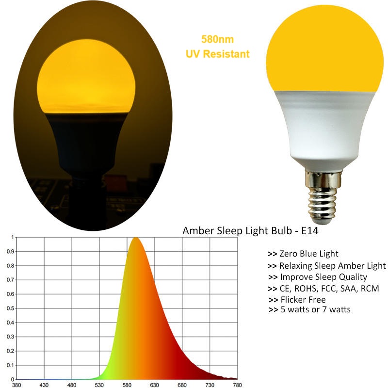 E14 LED BULB 580nm yellow light for mosquito repellent