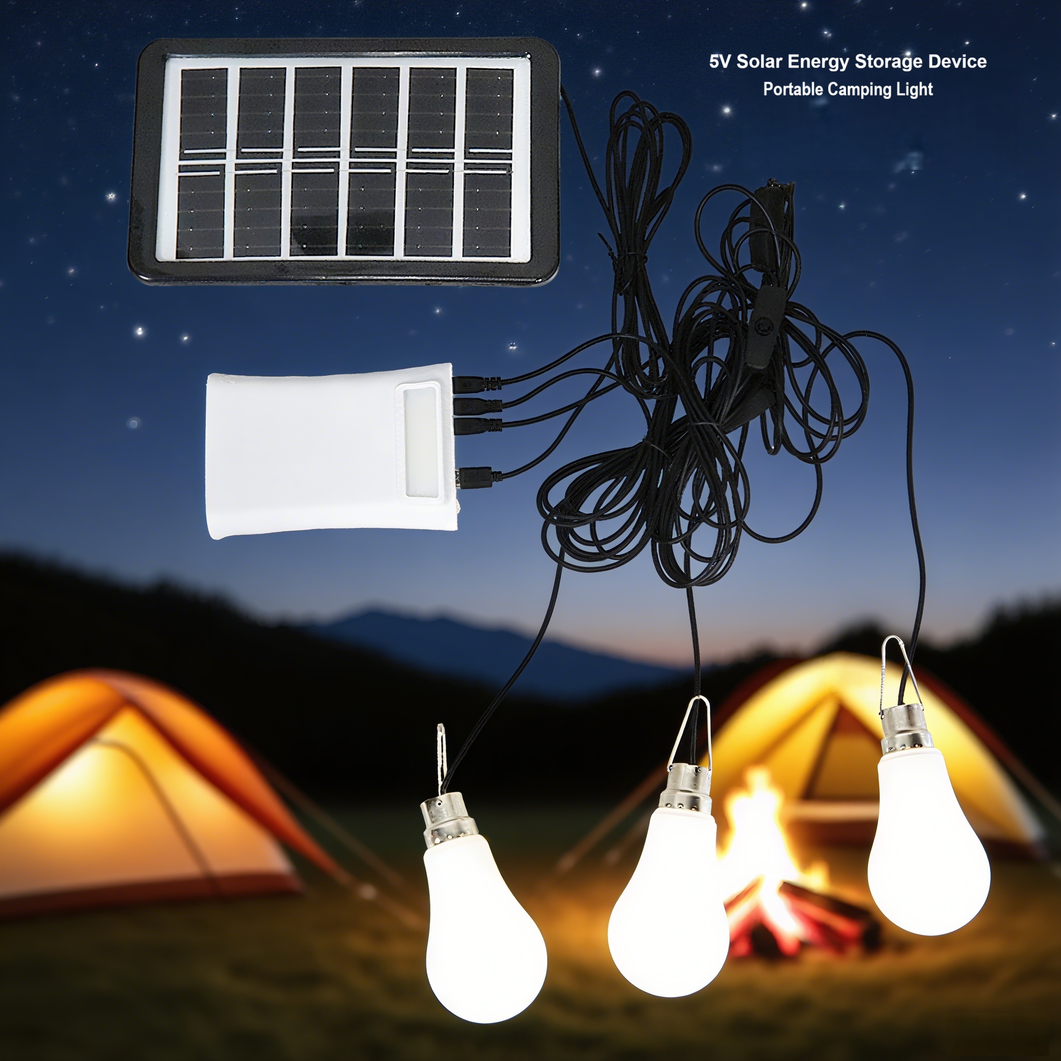 5vdc led bulb light is one part of Outdoor Camping Solar Power Bank Lighting Kit