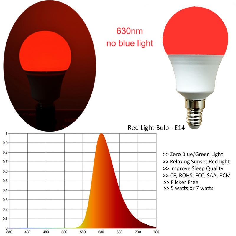 E14 LED BULB 630nm Red Light for plant grow