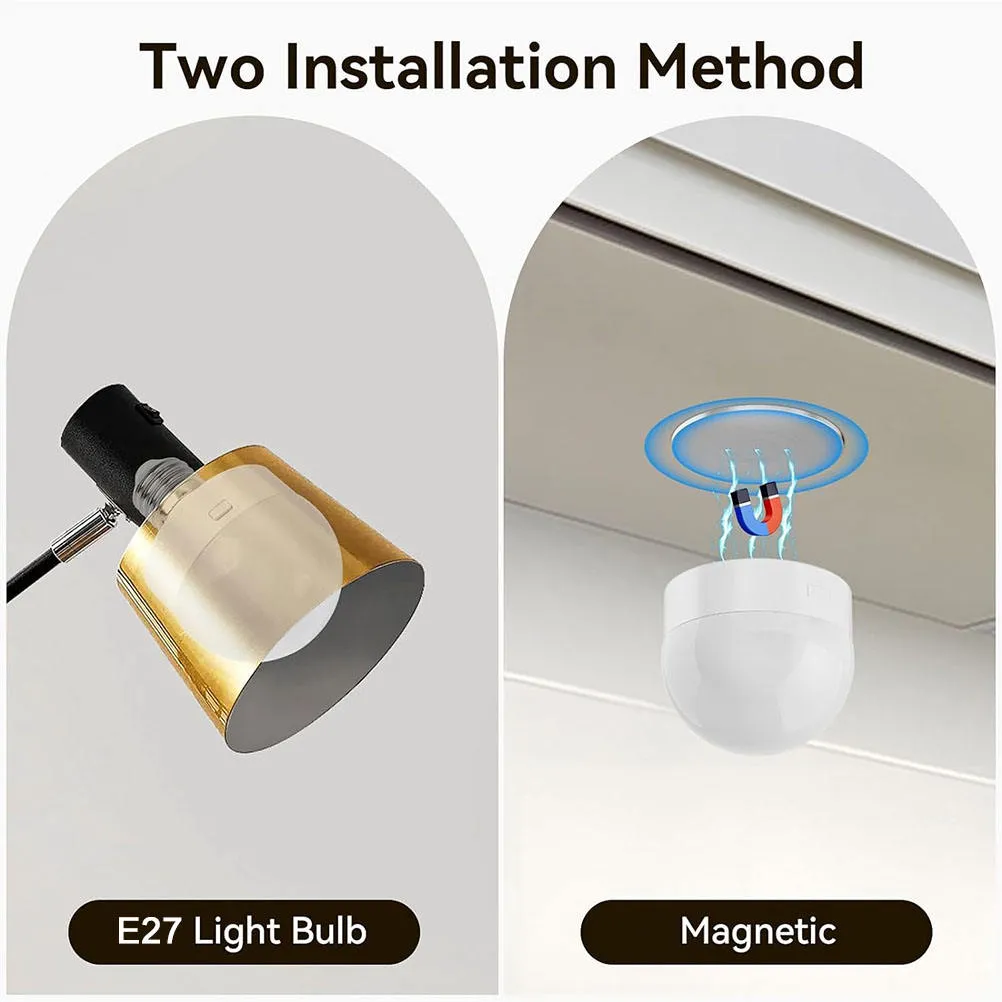 Two Installation Methods: Use it in any standard E27 lamp socket or attach it easily with its magnetic base.