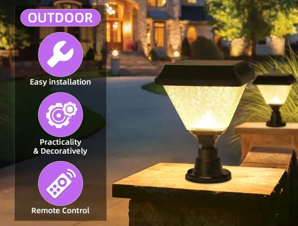 Post gate light install wireless