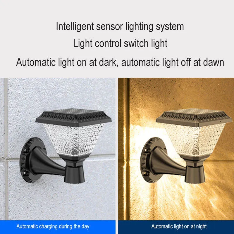 LED solar powered gate post lights