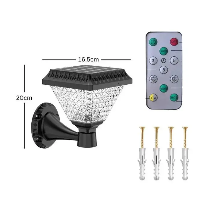 solar power gate light size and parts