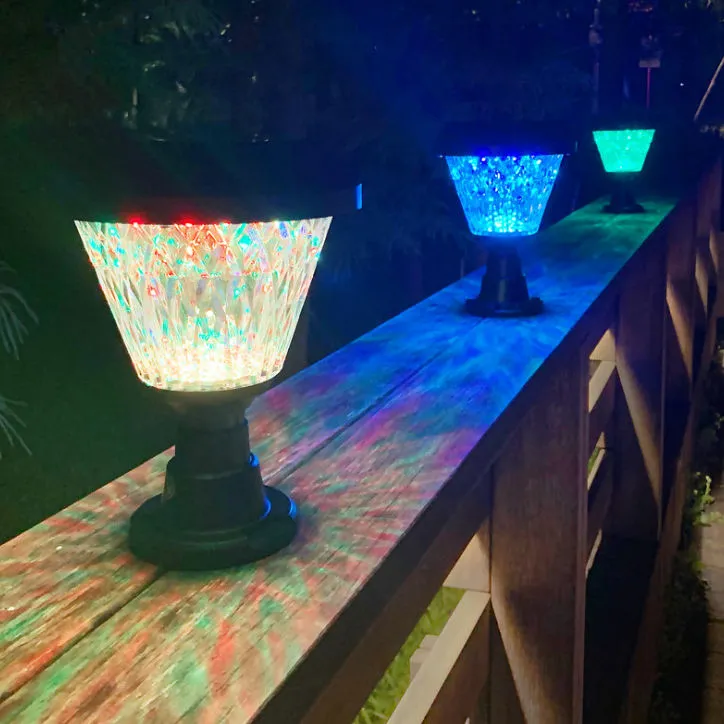 RGB solar power garden Column Lamps