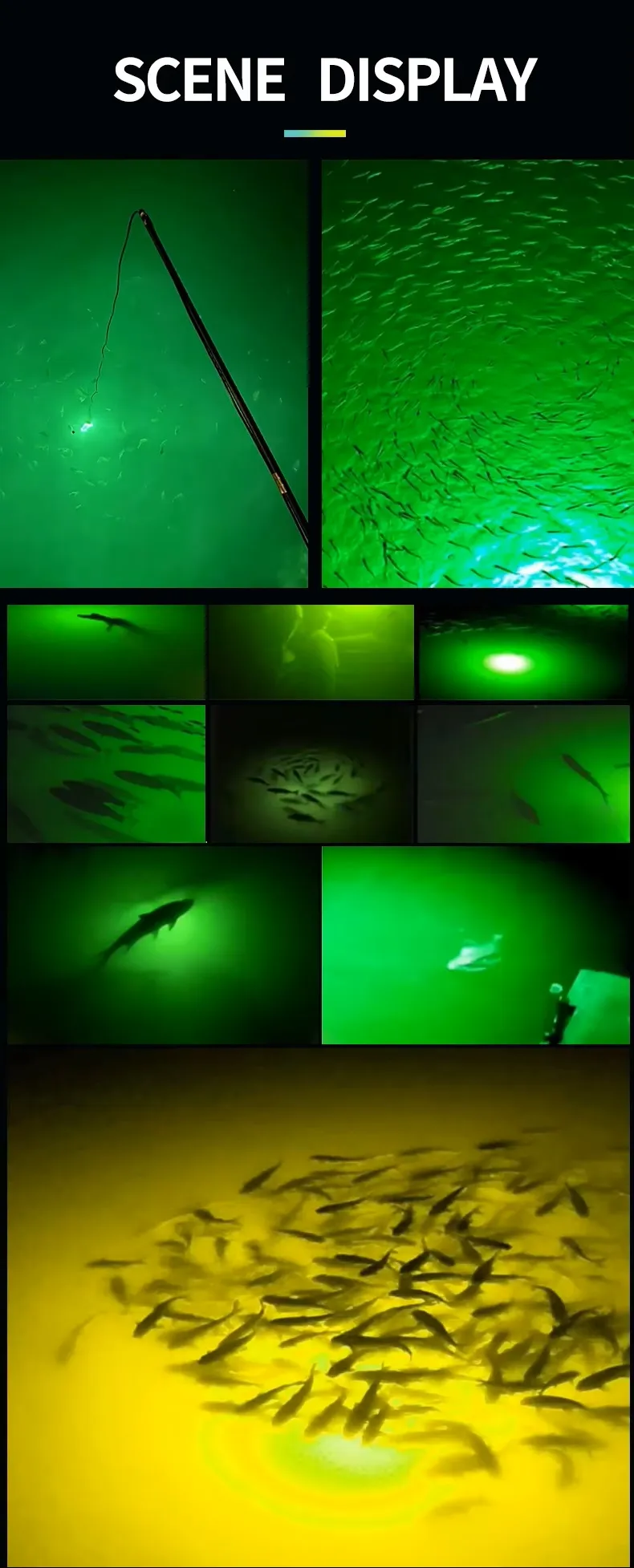 IP68 Fish Attrating Light sence display