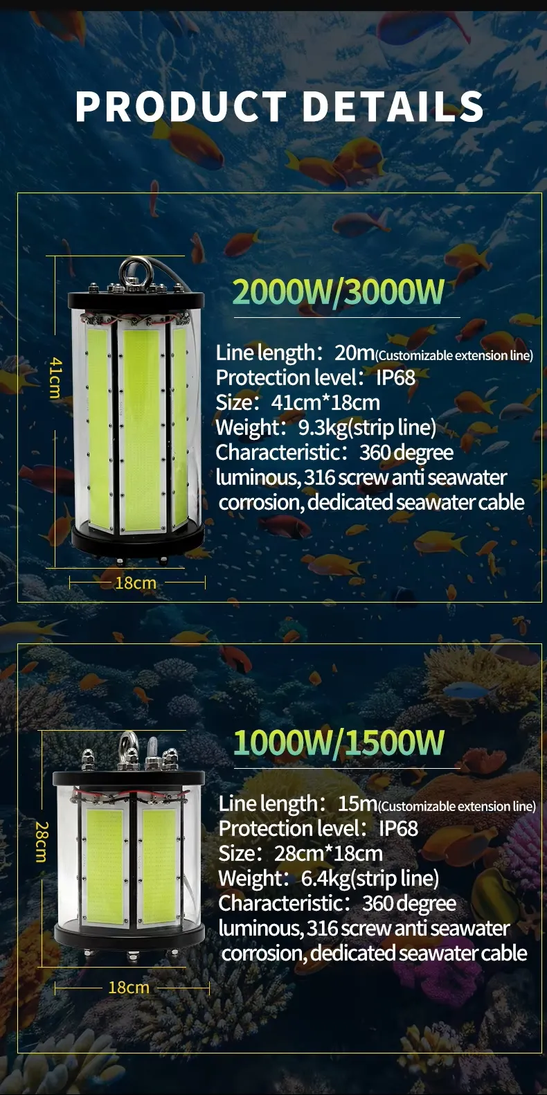 IP68 Fish Attrating Light