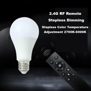 Smart 2.4G RF LED Bulb: Stepless Dimming & Remote Control for Modern Lighting